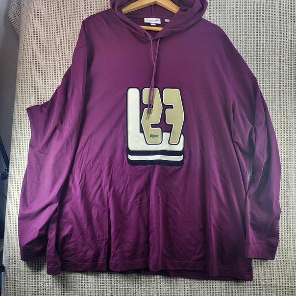 Lacoste Other - Lacoste Hoodie Mens 4XL Purple L23‎ Logo Regular Fit Long Sleeve Shirt Casual